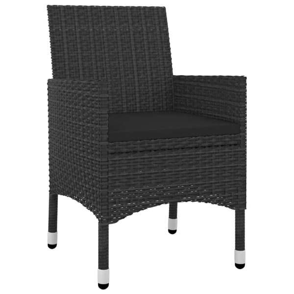 vidaXL spisebordssæt til haven 5 dele med hynder polyrattan og glas