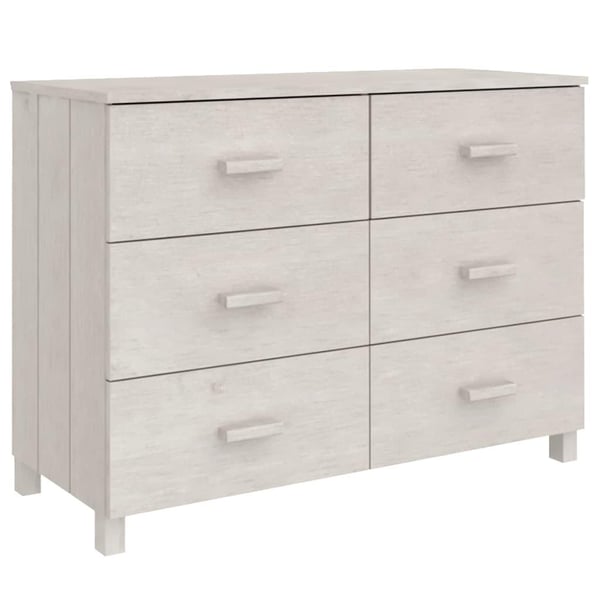vidaXL skænk HAMAR 113x40x80 cm massivt fyrretræ hvid