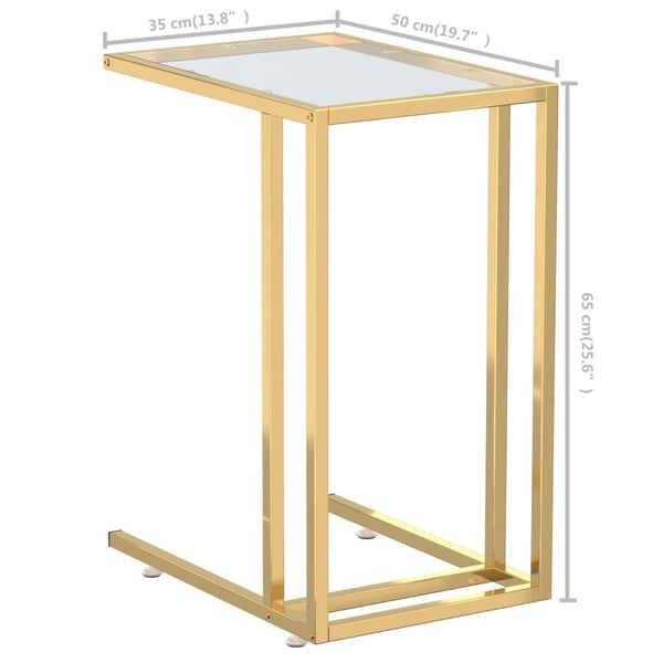 vidaXL Sidebord fo PC gjennomsiktig 50x35x65 cm herdet glass