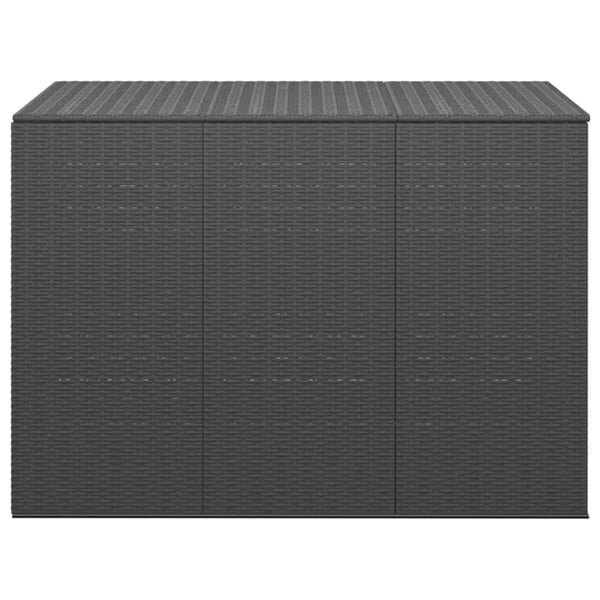 vidaXL Puutarhan säilytyslaatikko PE-rottinki 145x100x103 cm musta