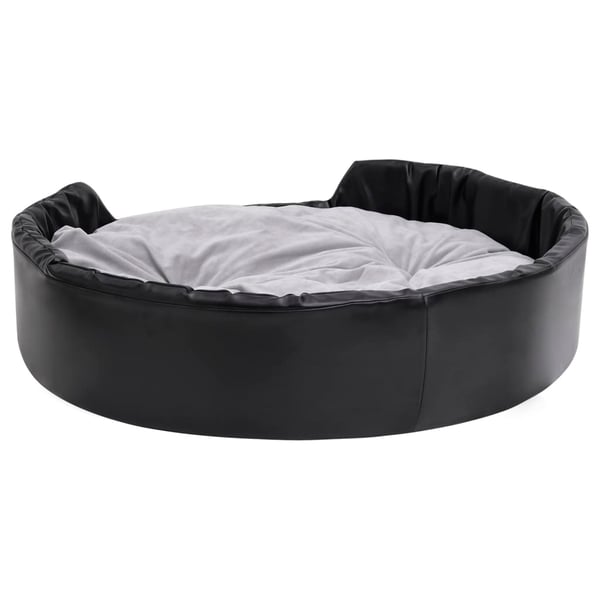 vidaXL Hundeseng svart og grå 99x89x21 cm plysj og kunstig lær