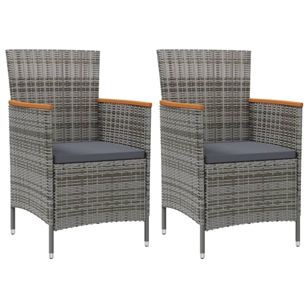vidaXL havestole 2 stk. polyrattan grå