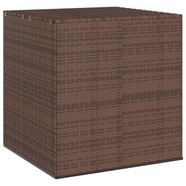 vidaXL Utendørs putekasse PE-rotting 100x97,5x104 cm brun