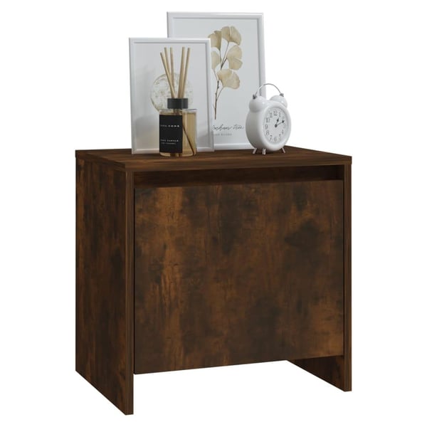 vidaXL sengeborde 2 stk. 45x34x44,5 cm spånplade røget egetræsfarve