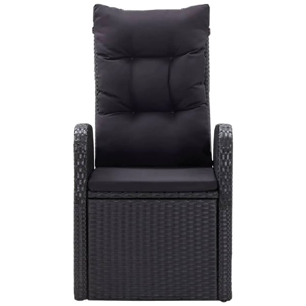 vidaXL spisebordssæt til haven 7 dele med hynder sort