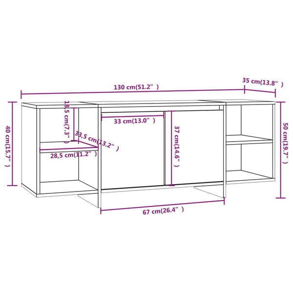 vidaXL tv-skab 130x35x50 cm spånplade hvid