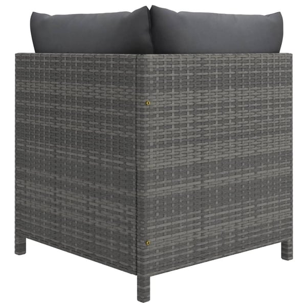 vidaXL loungesæt til haven 3 dele med hynder polyrattan grå