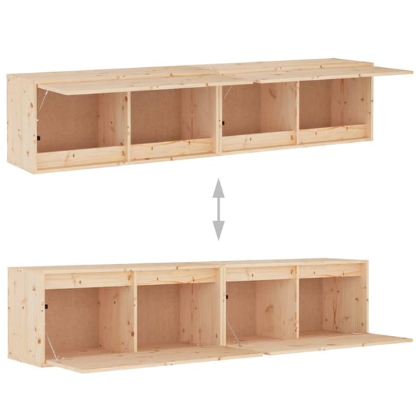 vidaXL Seinäkaapit 2 kpl 80x30x35 cm täysi mänty
