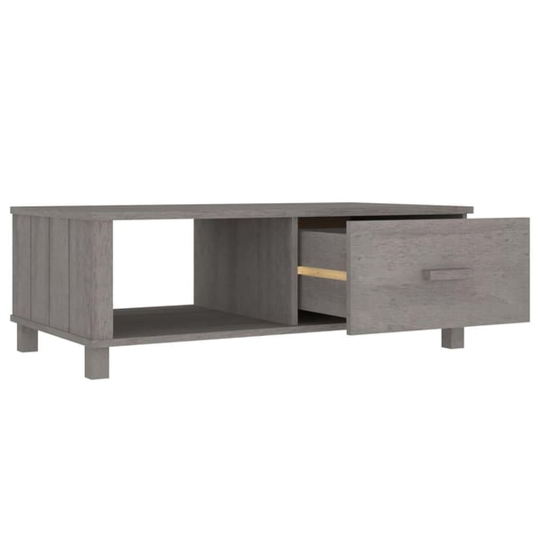 vidaXL Salongbord HAMAR lysegrå 100x55x35 cm heltre furu