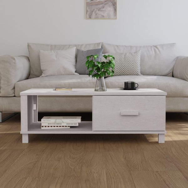 vidaXL Salongbord HAMAR hvit 100x55x35 cm heltre furu