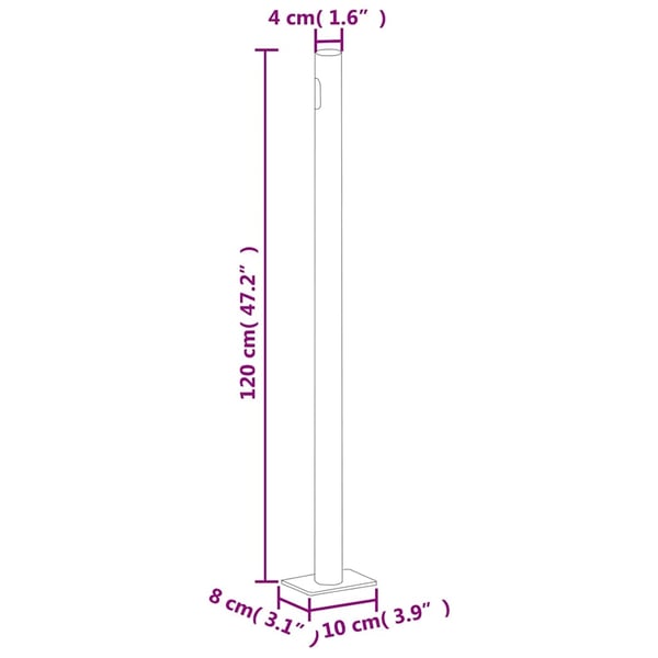 vidaXL sammenrullelig sidemarkise 200x1000 cm sort
