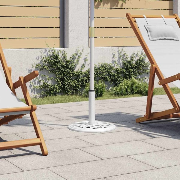 vidaXL Parasollbase hvit 40x40x32 cm støpejern