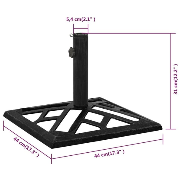 vidaXL parasolfod 44x44x31 cm støbejern sort