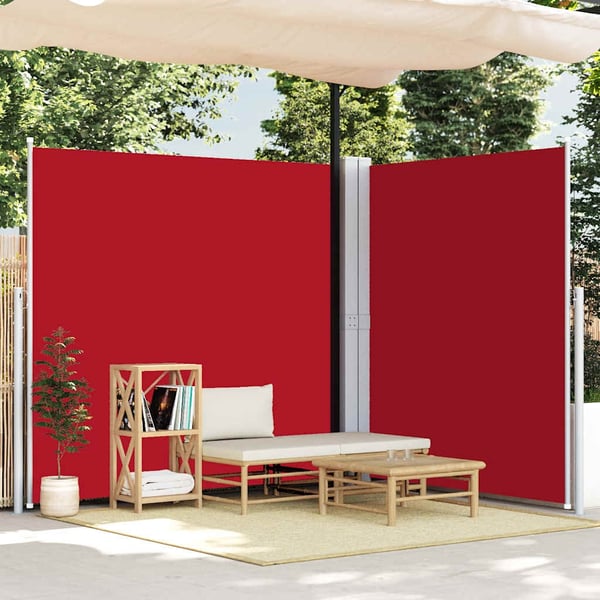 vidaXL Uttrekkbar sidemarkise 200x600 cm rød