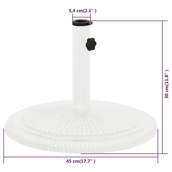 vidaXL parasolfod 45x45x30 cm støbejern hvid