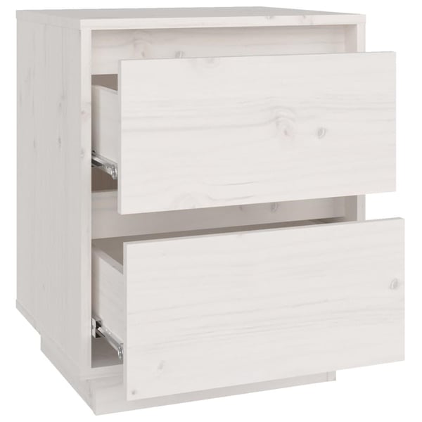vidaXL Nattbord hvit 40x35x50 heltre furu