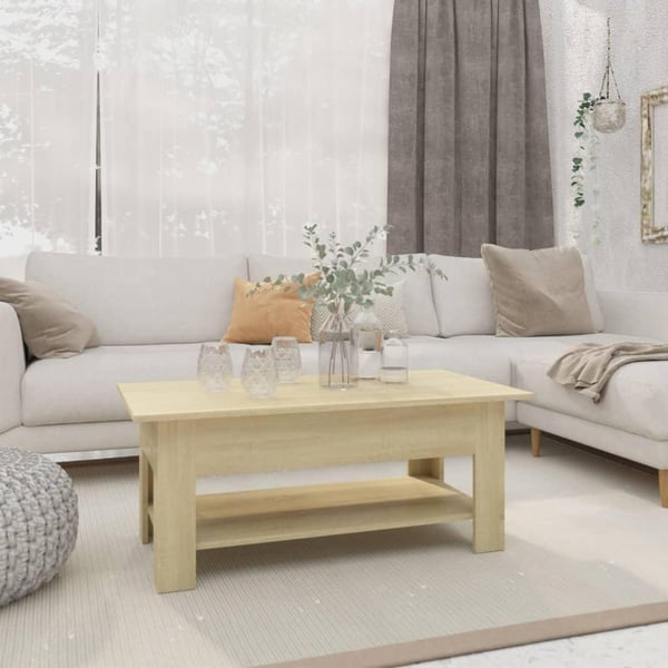 vidaXL Salongbord sonoma eik 102x55x42 cm sponplate