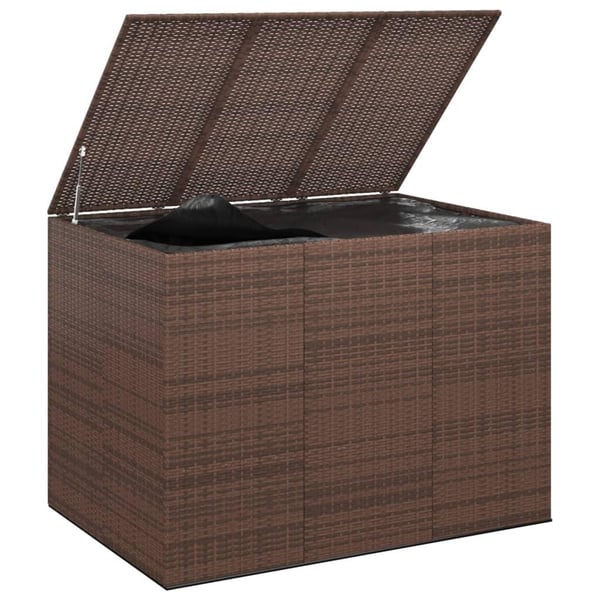 vidaXL hyndeboks 145x100x103 cm polyrattan brun
