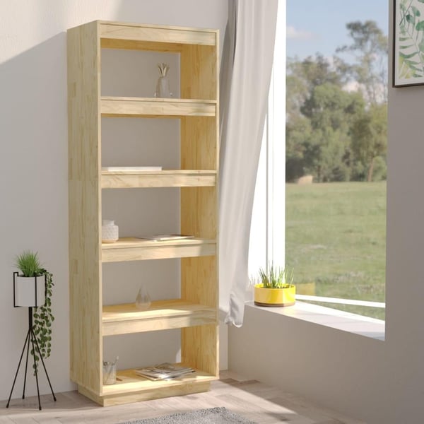 vidaXL Bokhylle/romdeler 60x35x167 cm heltre furu