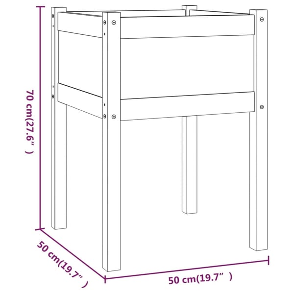 vidaXL Plantekasser 2 stk 50x50x70 cm heltre furu