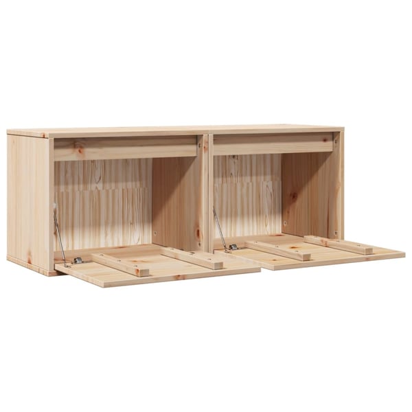 vidaXL Seinäkaapit 2 kpl 45x30x35 cm täysi mänty