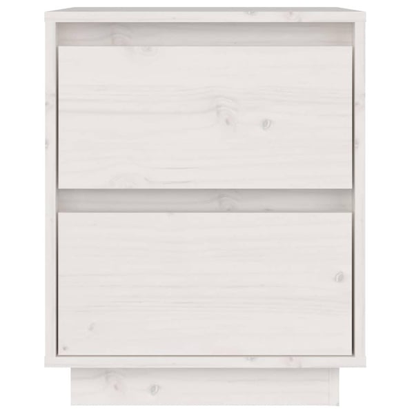 vidaXL Nattbord 2 stk hvit 40x35x50 heltre furu