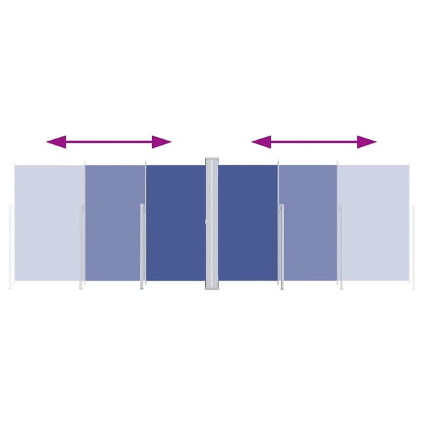 vidaXL Uttrekkbar sidemarkise 200x600 cm blå