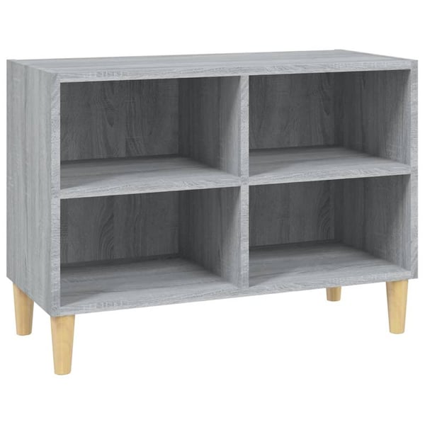 vidaXL TV-benk med ben i heltre grå sonoma eik 69,5x30x50 cm