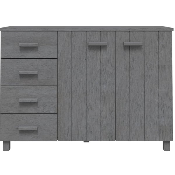 vidaXL Skjenk HAMAR mørkegrå 113x40x80 cm heltre furu