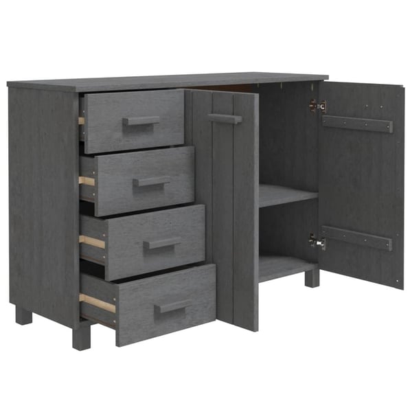 vidaXL Skjenk HAMAR mørkegrå 113x40x80 cm heltre furu