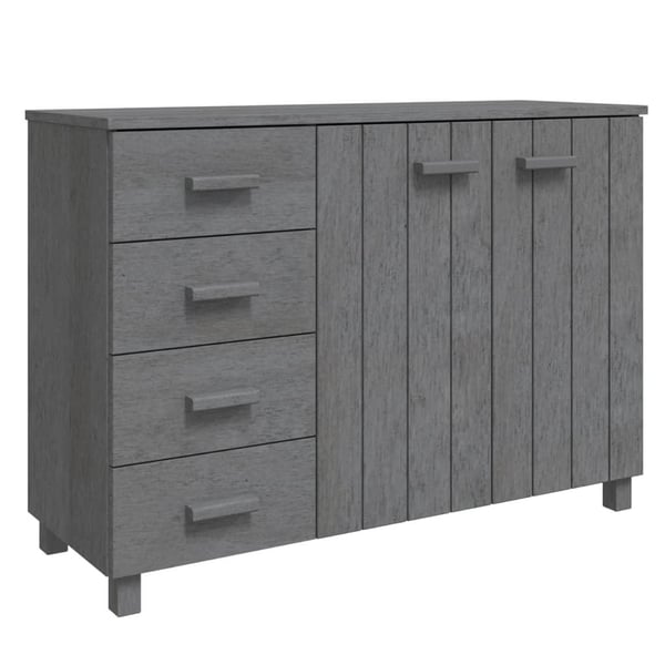 vidaXL Skjenk HAMAR mørkegrå 113x40x80 cm heltre furu