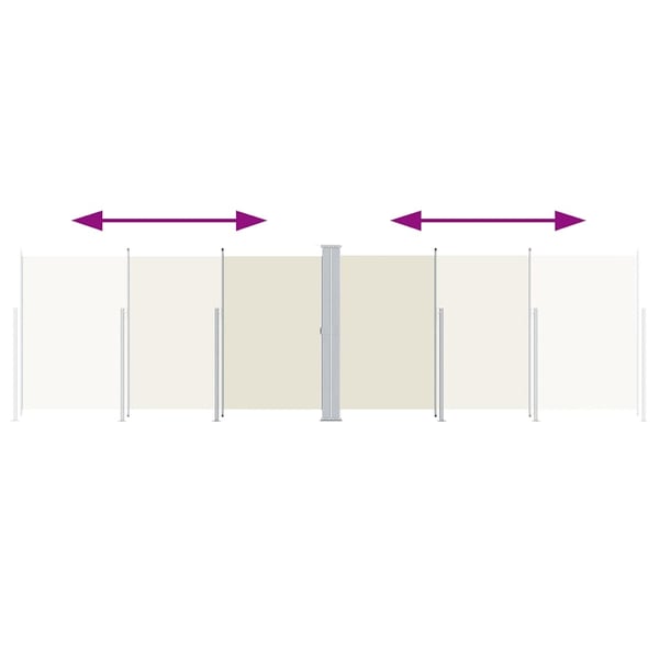 vidaXL Uttrekkbar sidemarkise 200x600 cm kremhvit