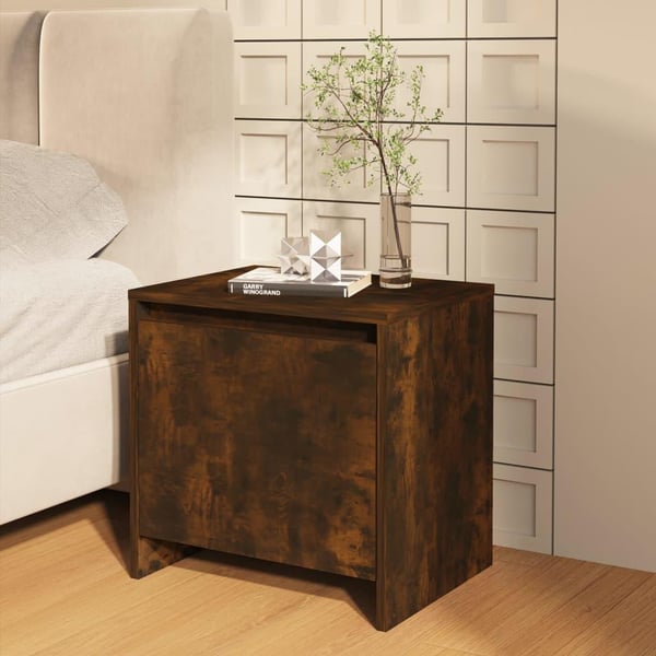 vidaXL Nattbord røkt eik 45x34x44,5 cm sponplate
