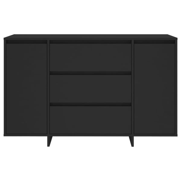 vidaXL Skjenk med 3 skuffer svart 120x41x75 cm konstruert tre