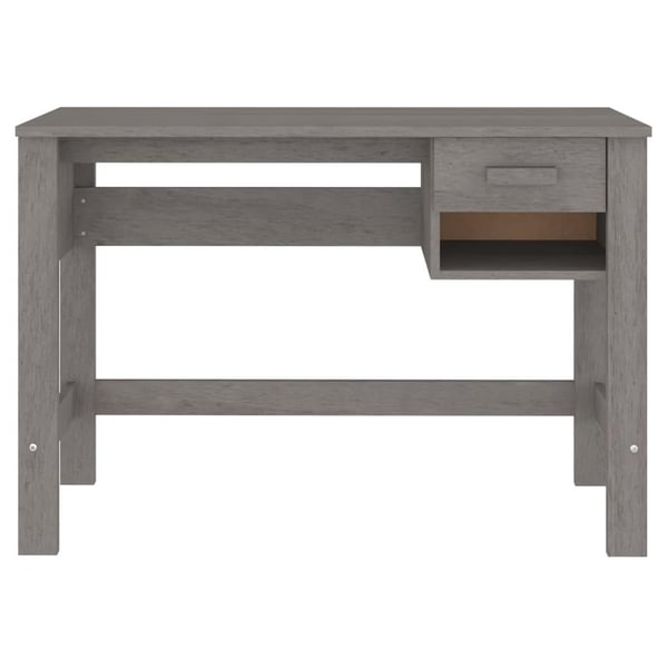 vidaXL Skrivebord HAMAR lysegrå 110x40x75 cm heltre furu