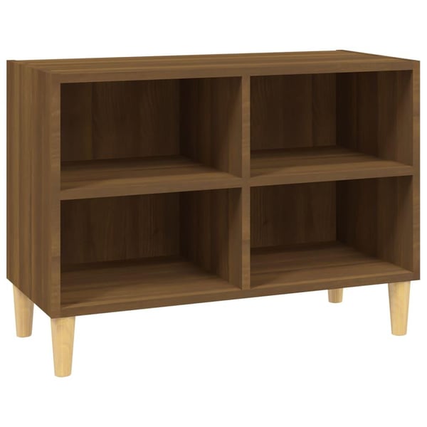 vidaXL TV-benk med ben i heltre brun eik 69,5x30x50 cm