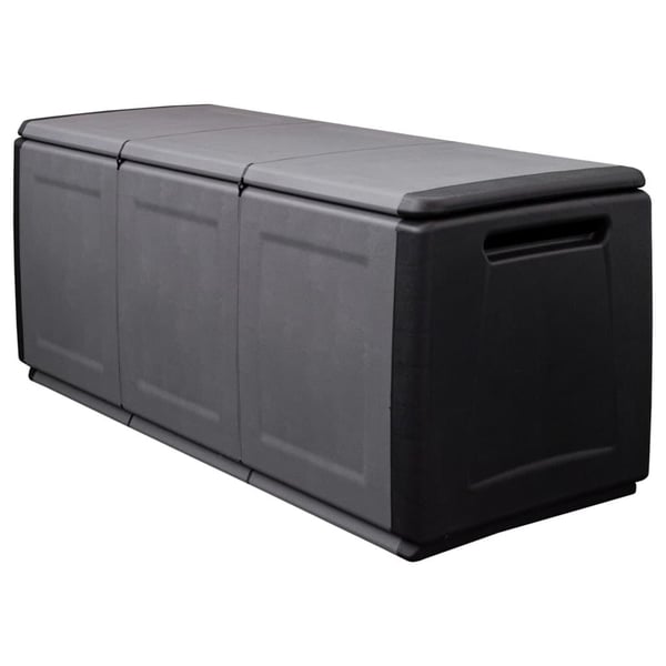 vidaXL opbevaringsboks til haven 138x53x57 cm 330 l mørkegrå og sort