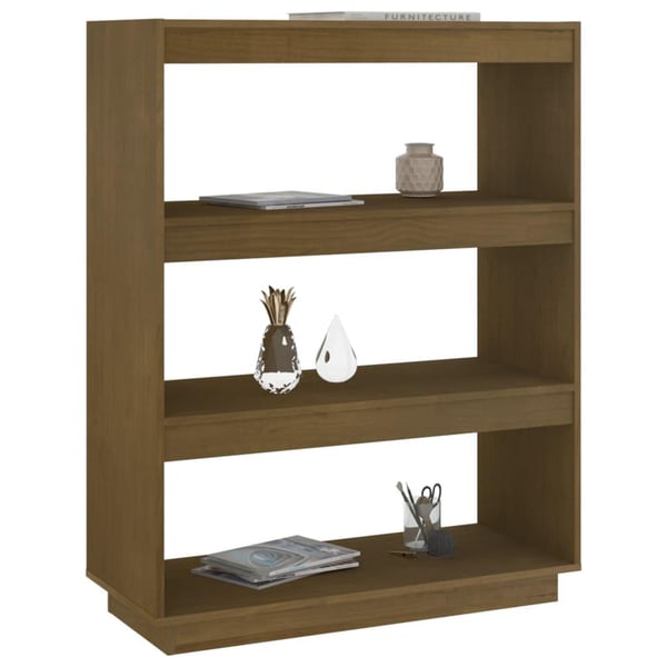 vidaXL bogreol/rumdeler 80x35x103 cm massivt fyrretræ gyldenbrun