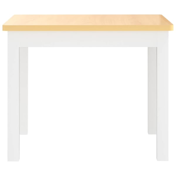 vidaXL Bord- og stolsett for barn 3 deler hvit og beige MDF