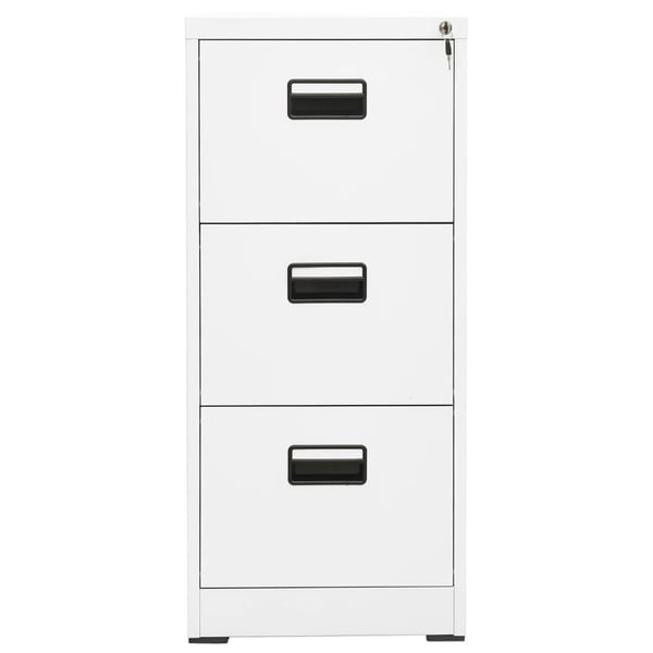 vidaXL Arkivskap 46x62x102,5 cm stål hvit