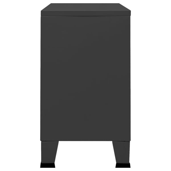 vidaXL Skjenk antrasitt 105x35x62 cm metall og glass