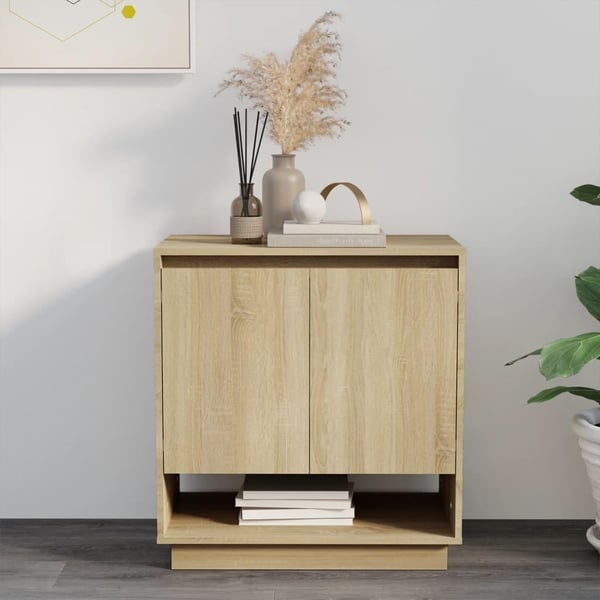 vidaXL skænk 70x41x75 cm spånplade sonoma-eg