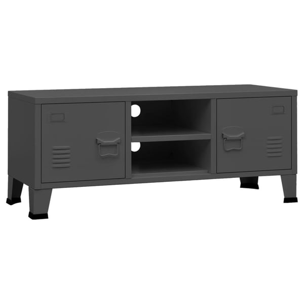 vidaXL Industriell TV-benk 105x35x42 cm metall antrasitt