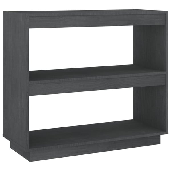 vidaXL Bokhylla grå 80x35x71 cm massiv furu