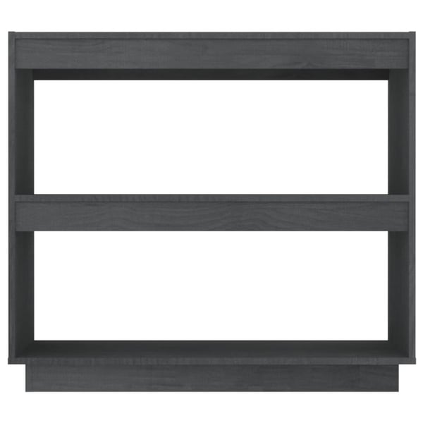 vidaXL Bokhylla grå 80x35x71 cm massiv furu