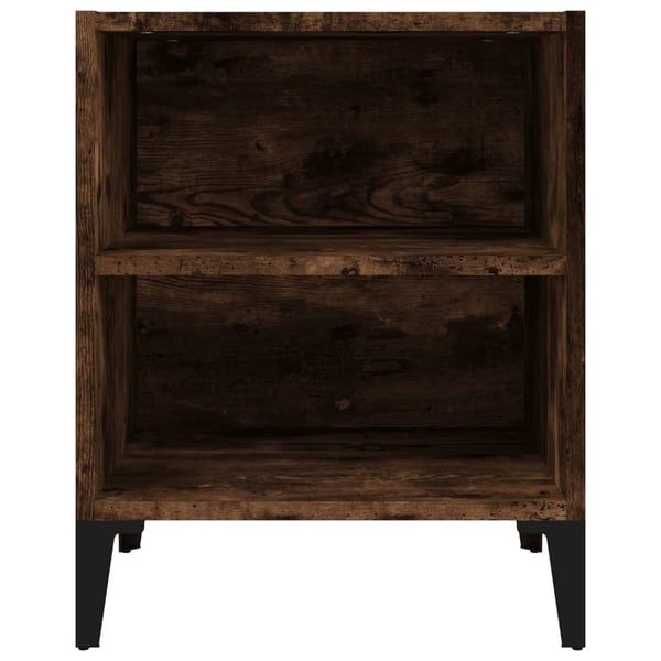 vidaXL sengebord med metalben 40x30x50 cm røget egetræsfarve