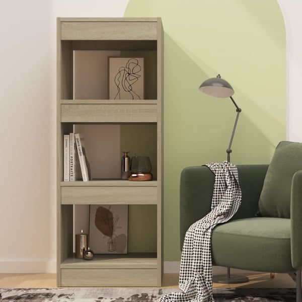 vidaXL bogskab/rumdeler 40x30x103 cm spånplade sonoma-egetræsfarvet