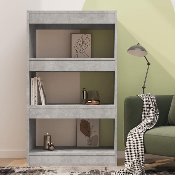 vidaXL bogreol/rumdeler 60x30x103 cm spånplade betongrå