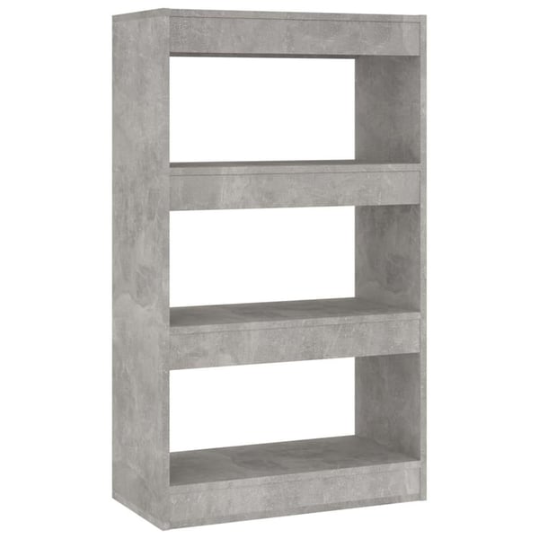 vidaXL bogreol/rumdeler 60x30x103 cm spånplade betongrå