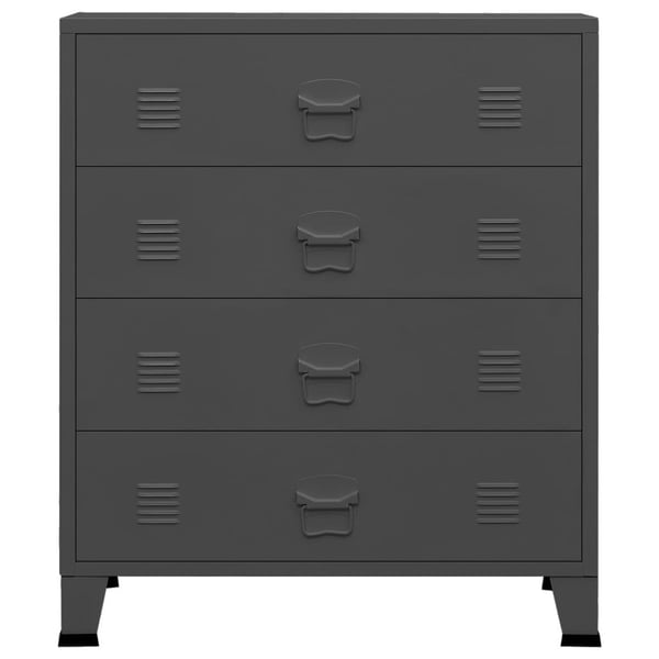 vidaXL industriel kommode 78x40x93 cm metal antracitgrå